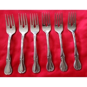 Reed & Barton Regents Park Stainless Salad Forks Lot of 6 Silver Flatware